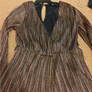 Elegant Multicolor Striped Dress